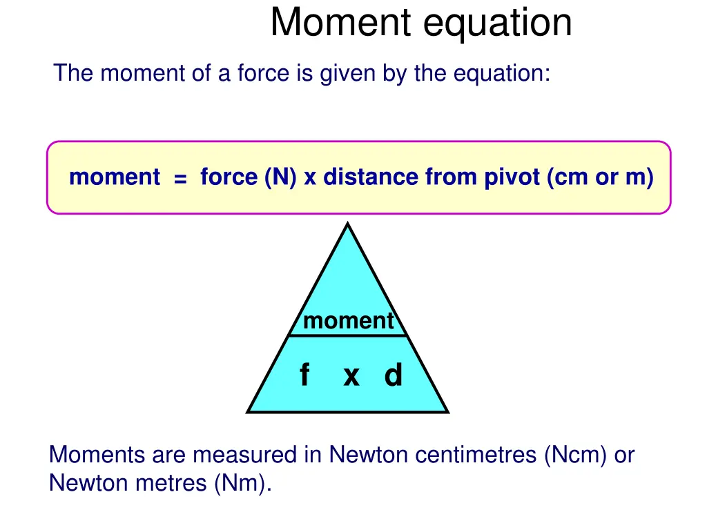 moment equation