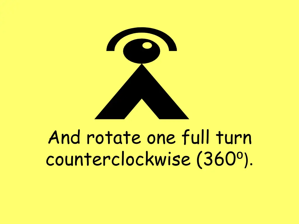 and rotate one full turn counterclockwise 360