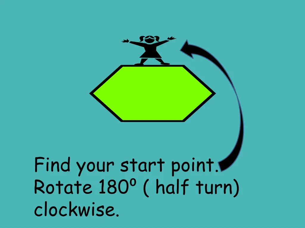 find your start point rotate 180 half turn