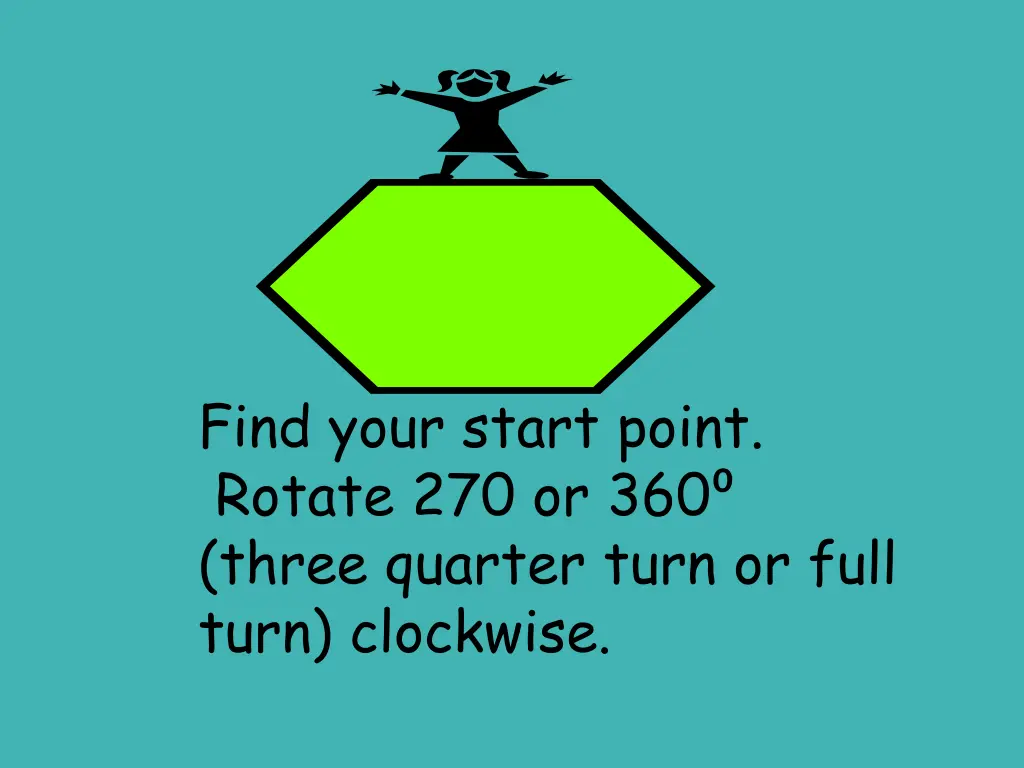 find your start point rotate 270 or 360 three