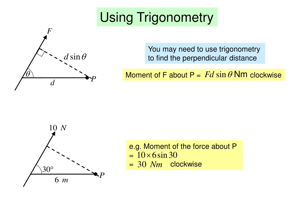 using trigonometry