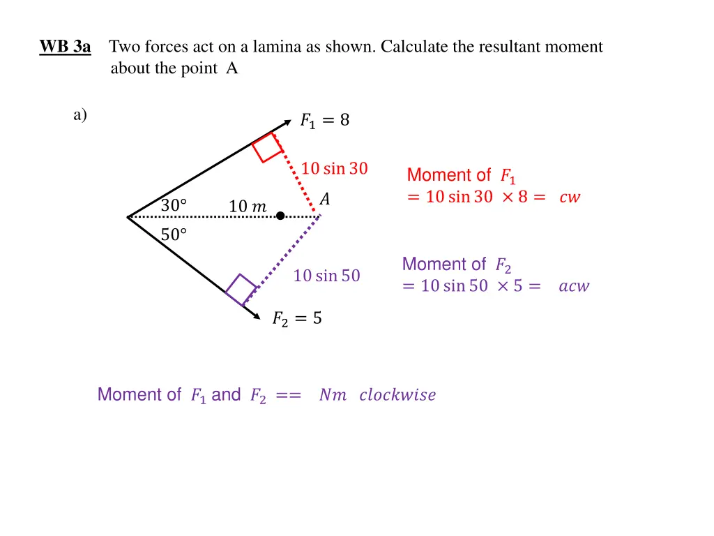 wb 3a two forces act on a lamina as shown