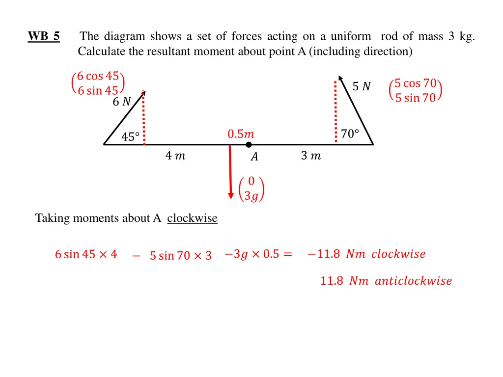 wb 5 the diagram shows a set of forces acting