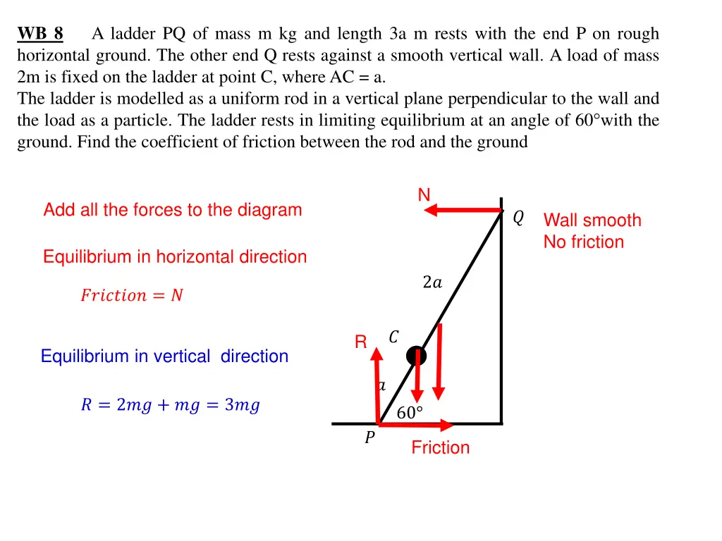 wb 8 a ladder pq of mass m kg and length