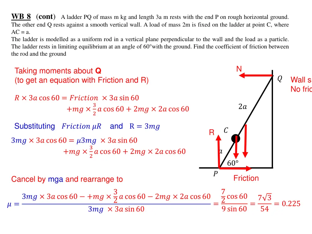 wb 8 cont a ladder pq of mass m kg and length