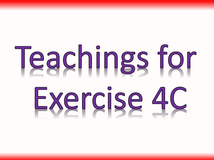 teachings for exercise 4c