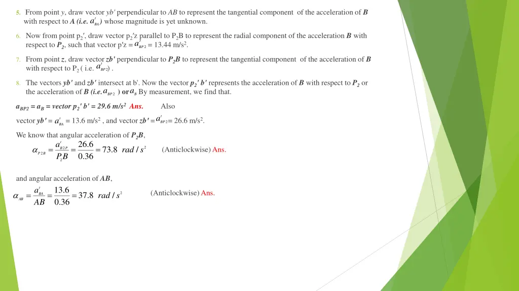 5 from point y draw vector yb perpendicular