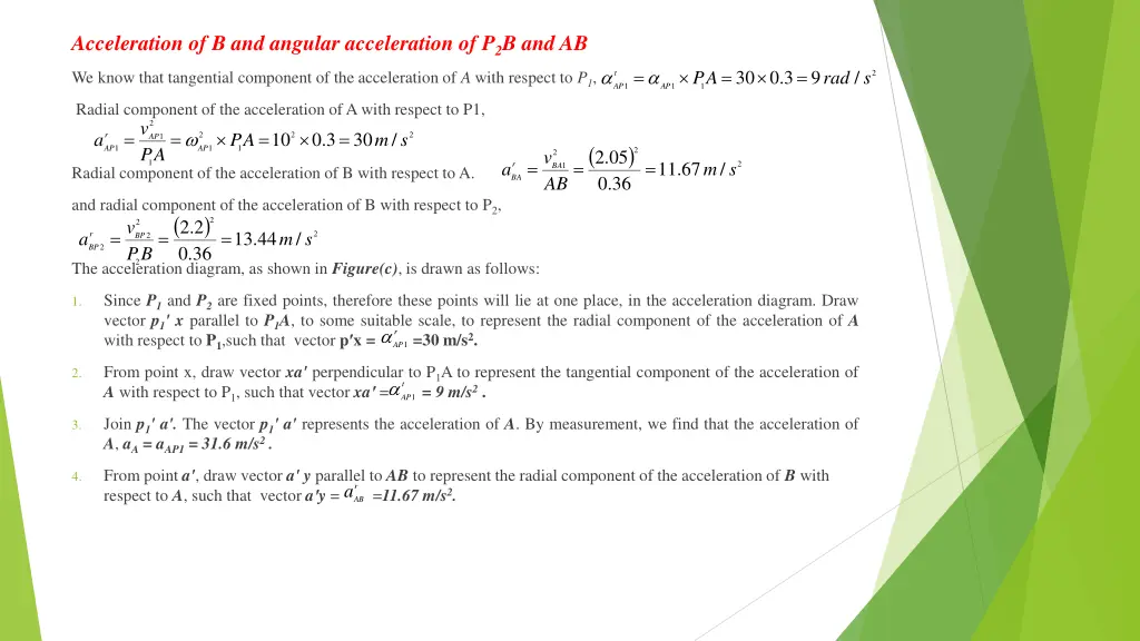 acceleration of b and angular acceleration