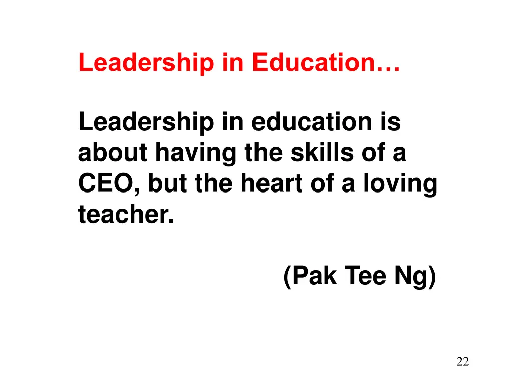 leadership in education