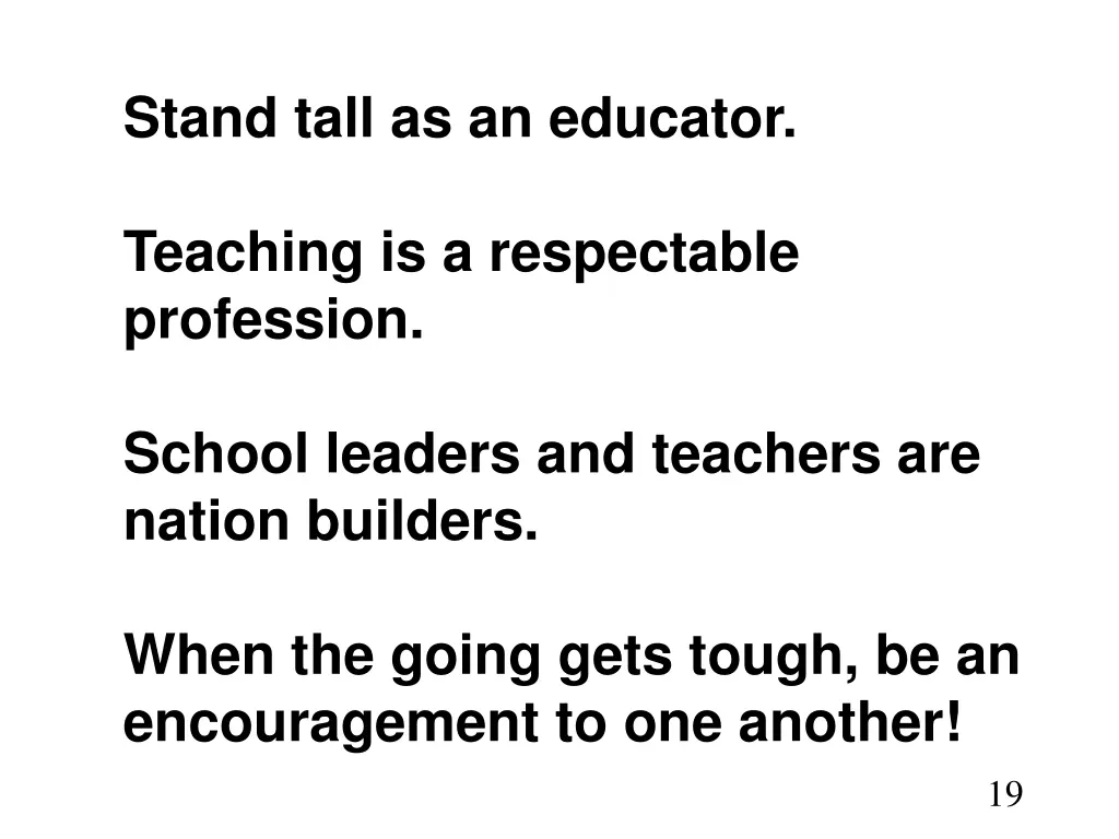 stand tall as an educator