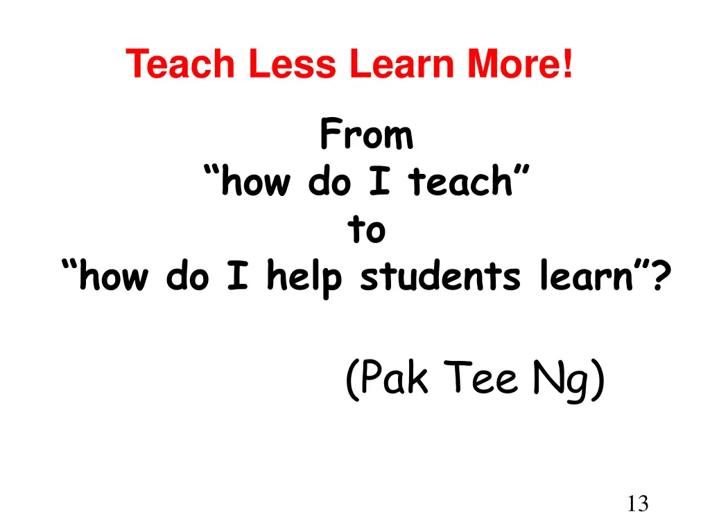 teach less learn more from how do i teach