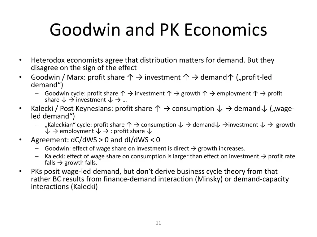 goodwin and pk economics