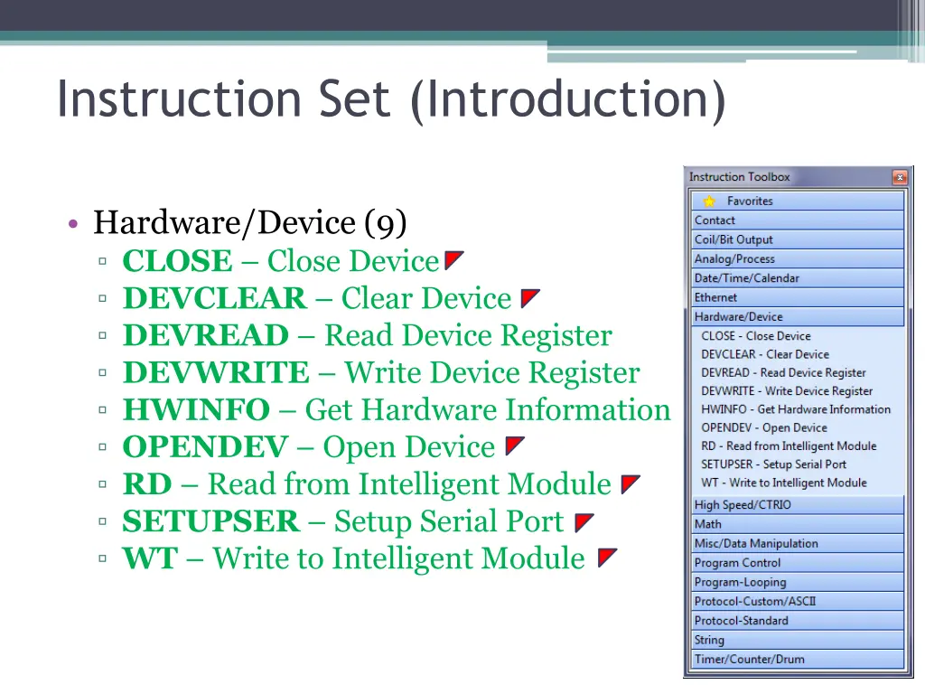 instruction set introduction 7