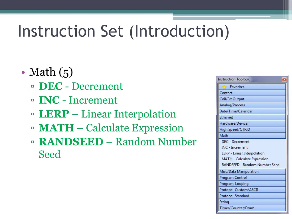 instruction set introduction 9