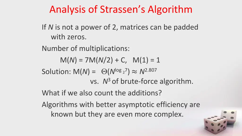 analysis of strassen s algorithm