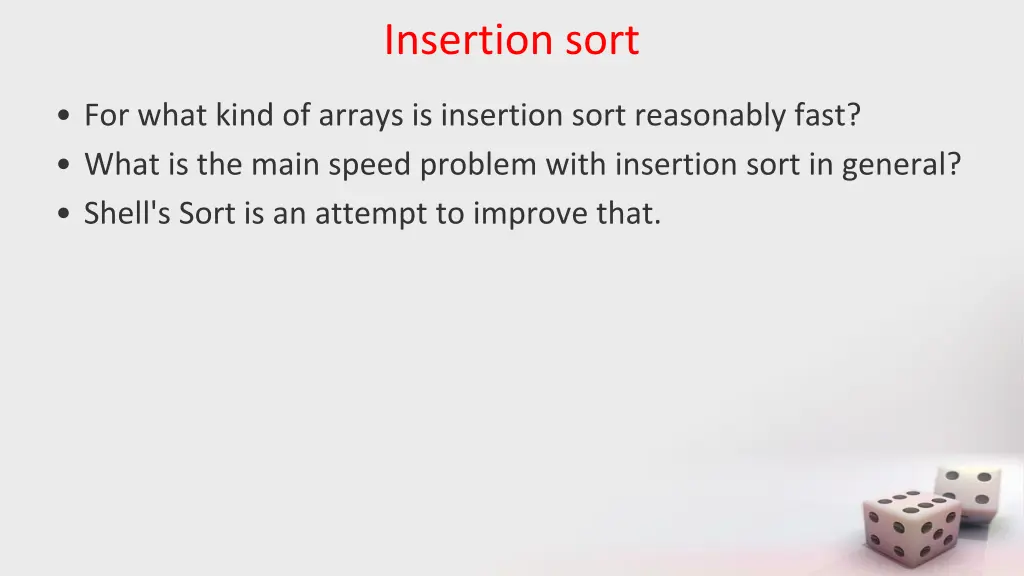 insertion sort