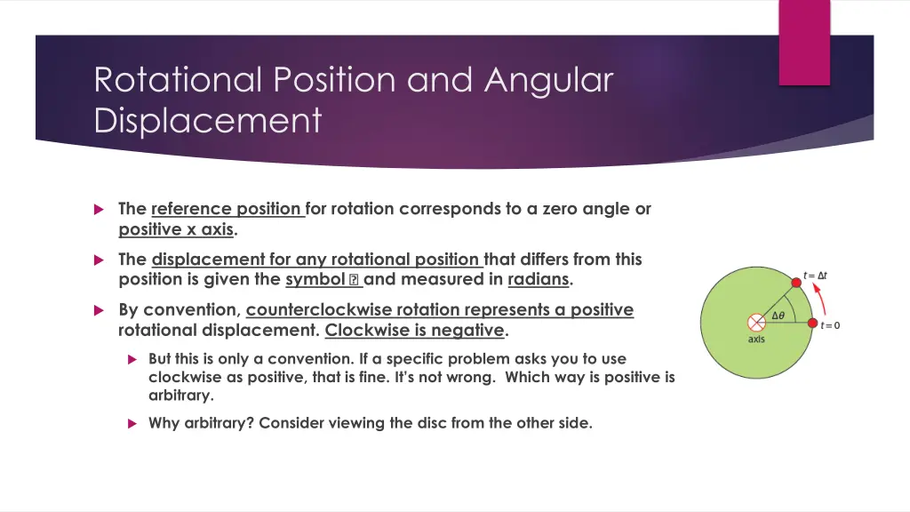 rotational position and angular displacement