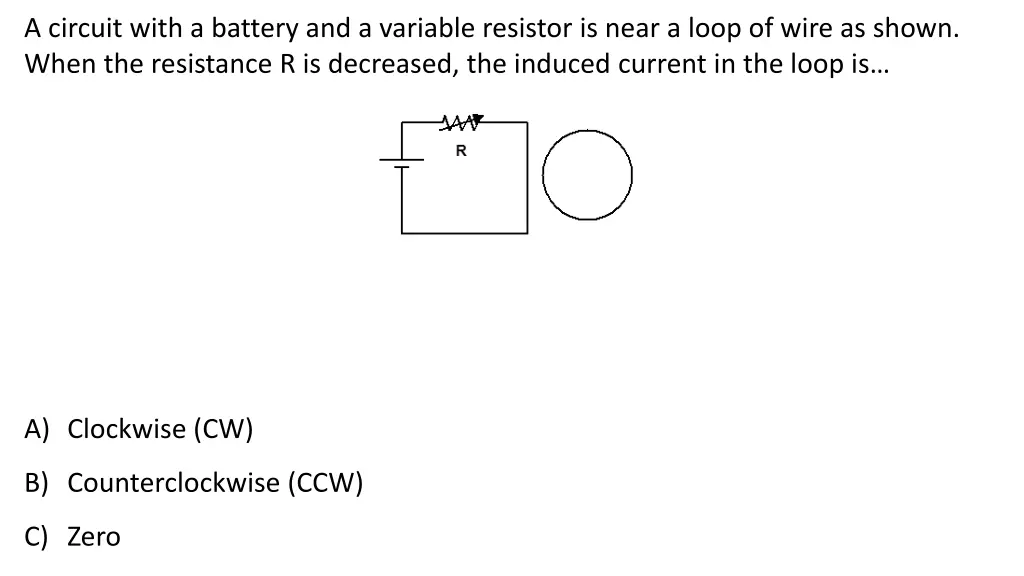 a circuit with a battery and a variable resistor