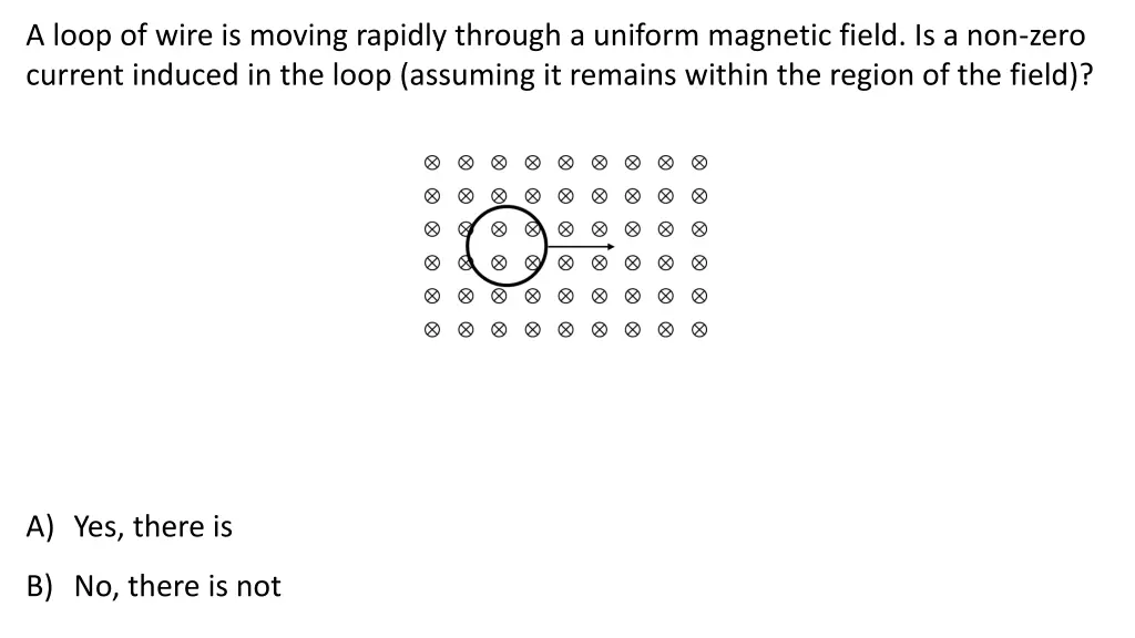 a loop of wire is moving rapidly through