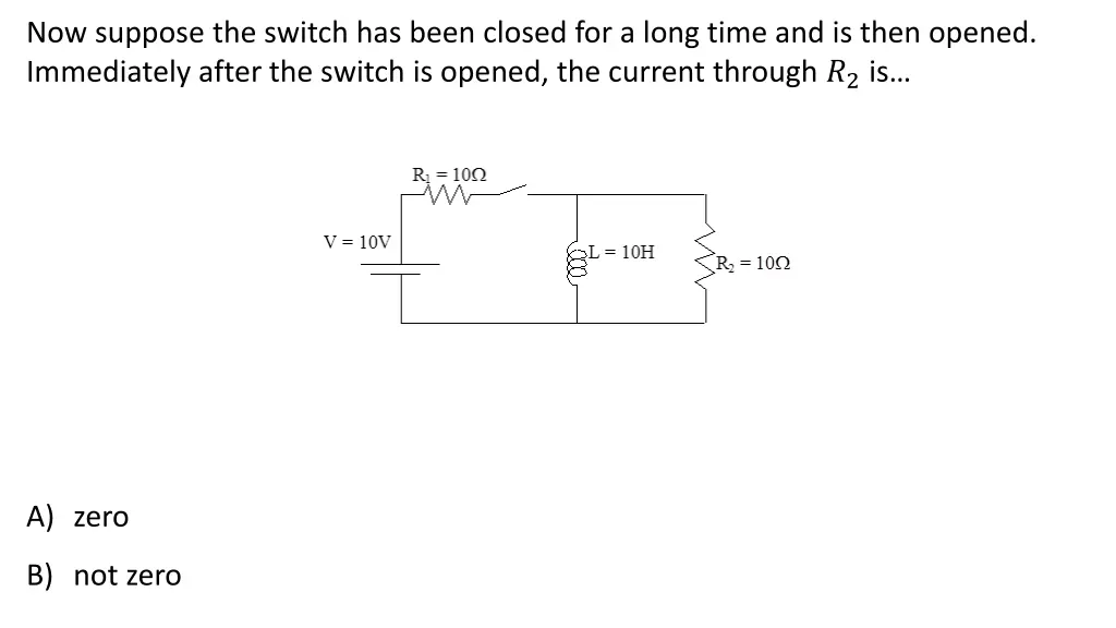 now suppose the switch has been closed for a long