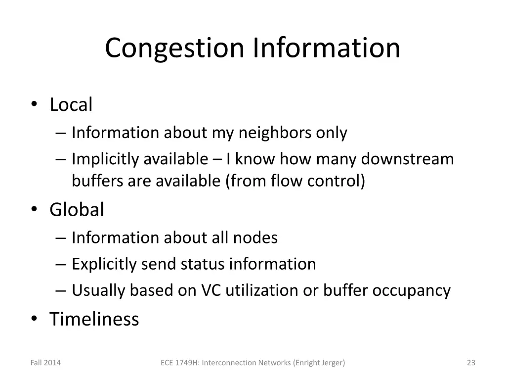 congestion information