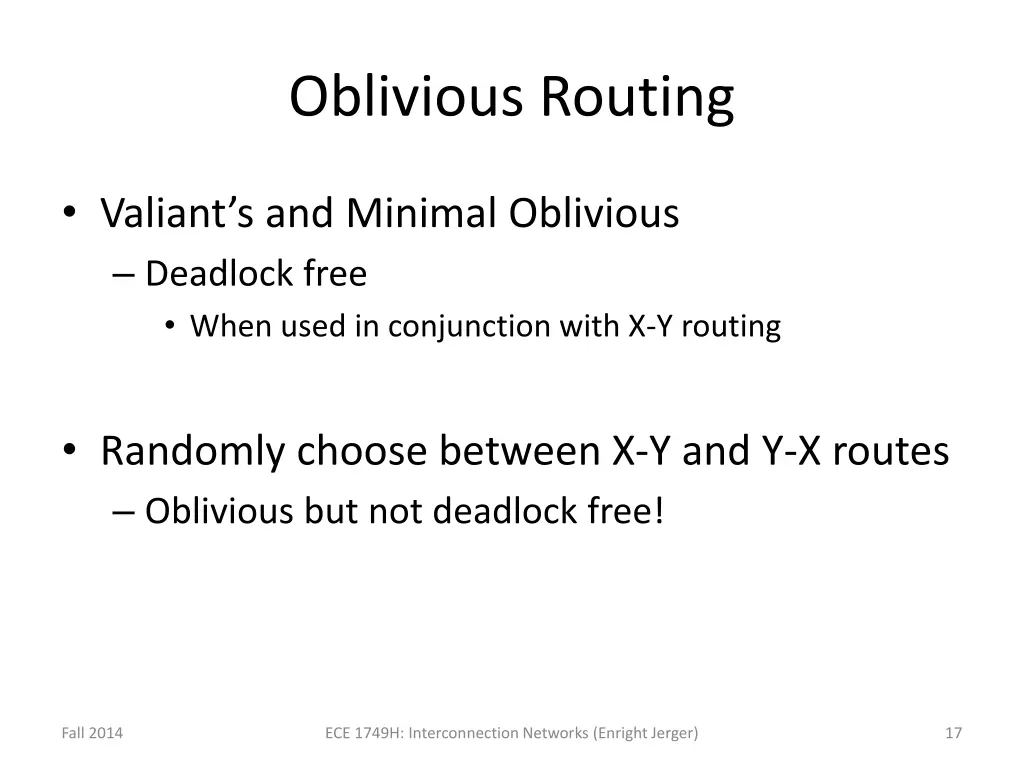 oblivious routing