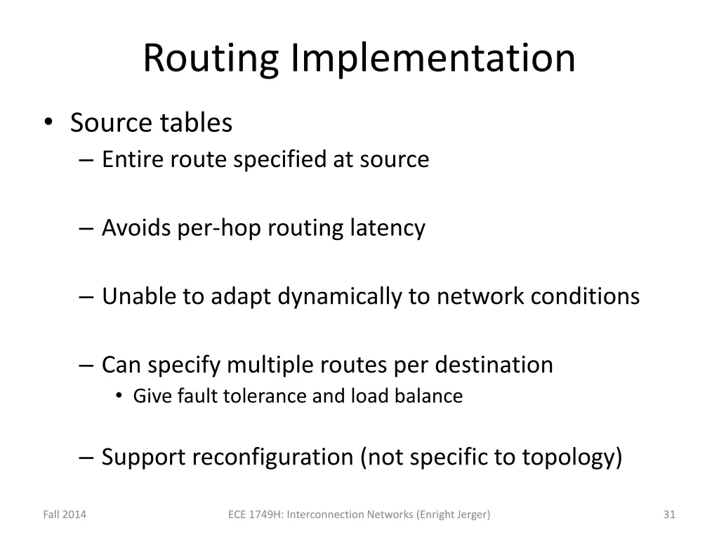 routing implementation