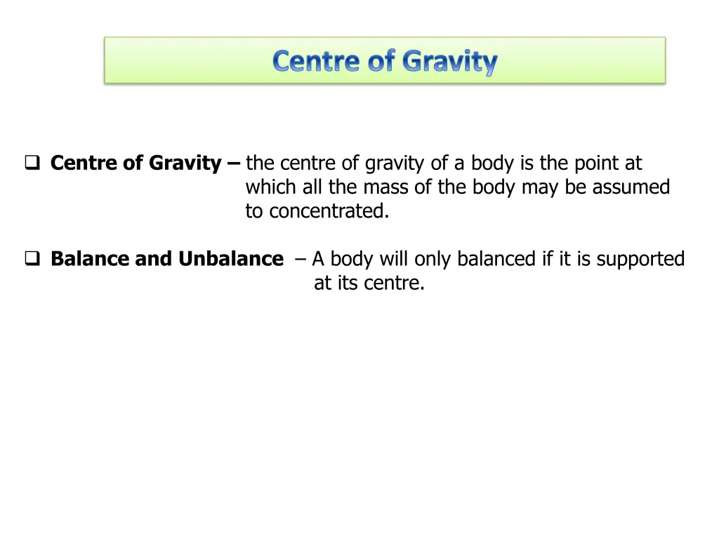 centre of gravity