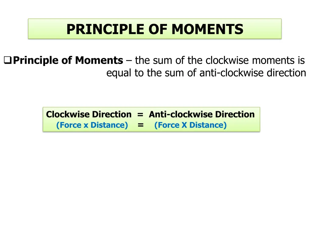 principle of moments