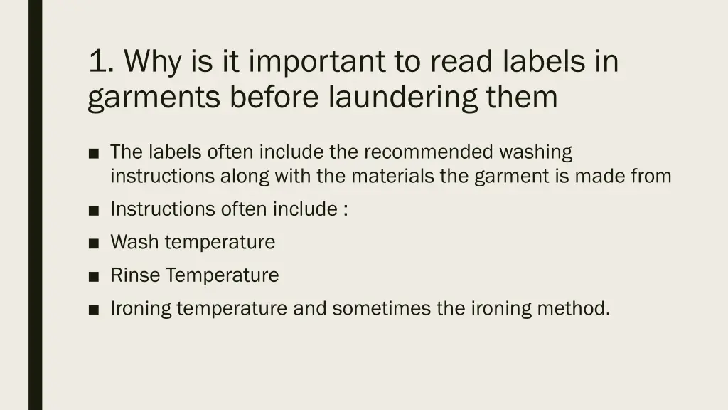 1 why is it important to read labels in garments