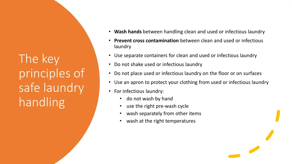 wash hands between handling clean and used