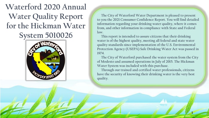 waterford 2020 annual water quality report