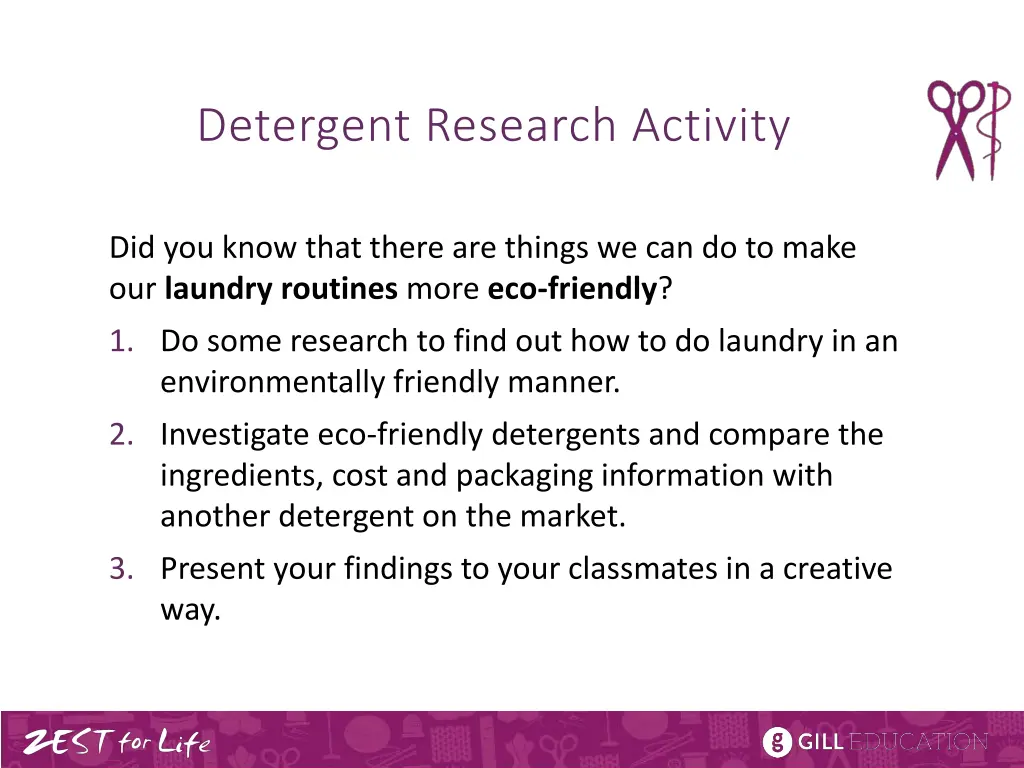 detergent research activity