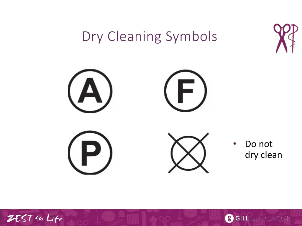 dry cleaning symbols