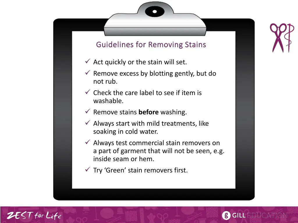 guidelines for removing stains guidelines