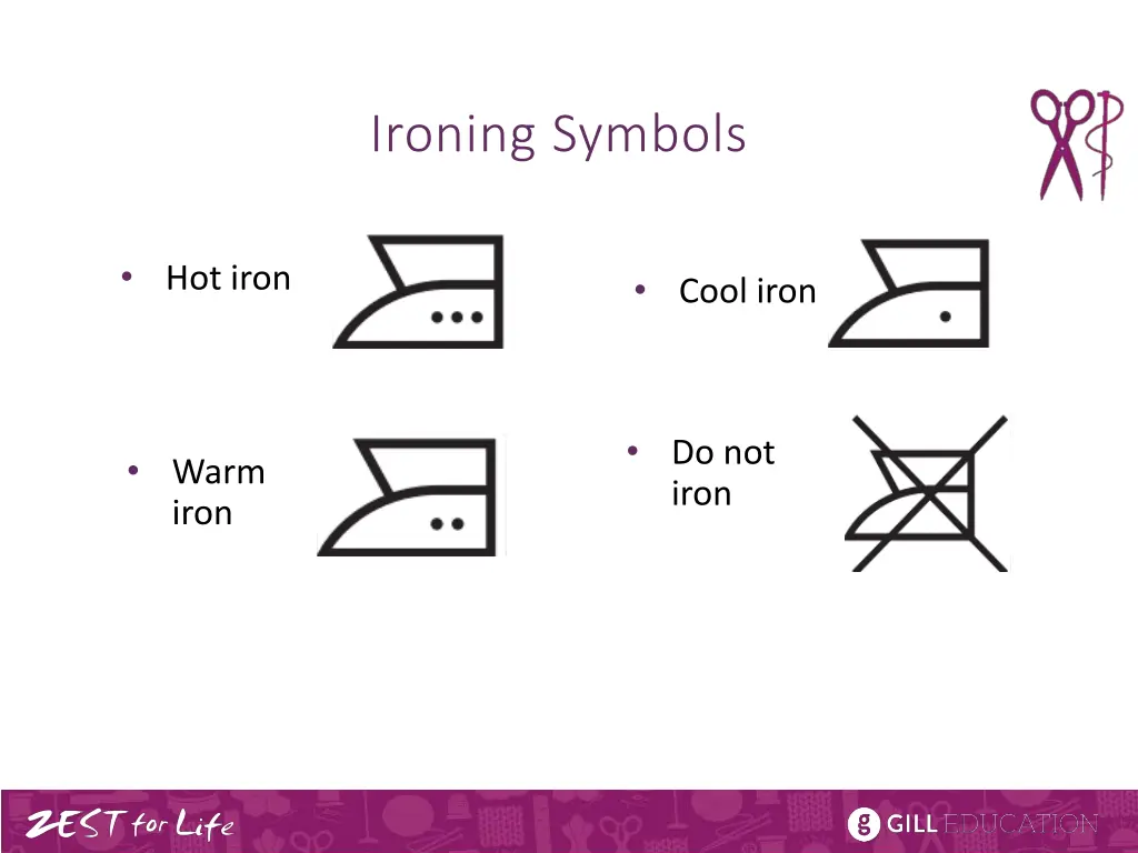 ironing symbols