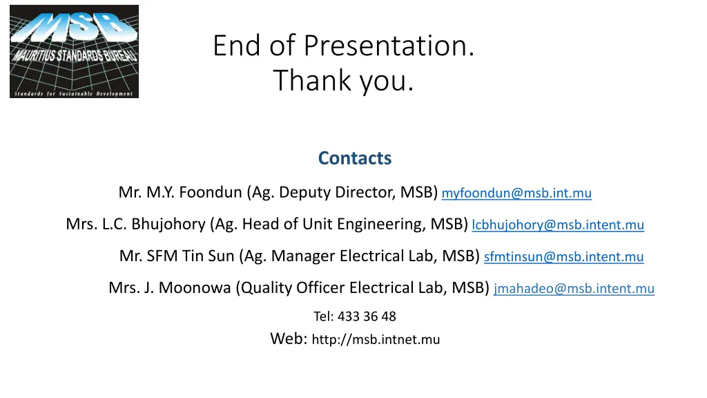 end of presentation thank you