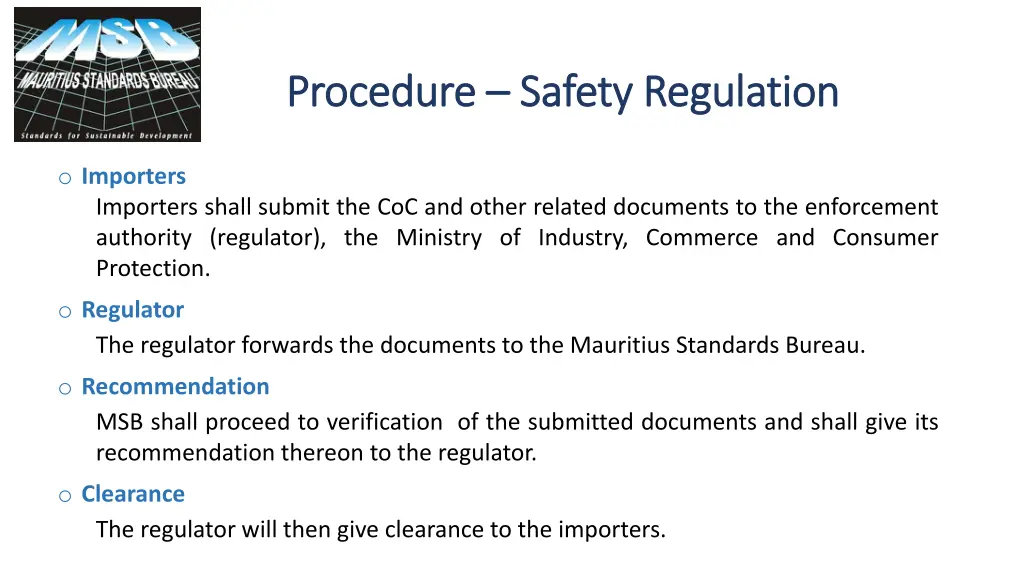 procedure procedure safety regulation safety