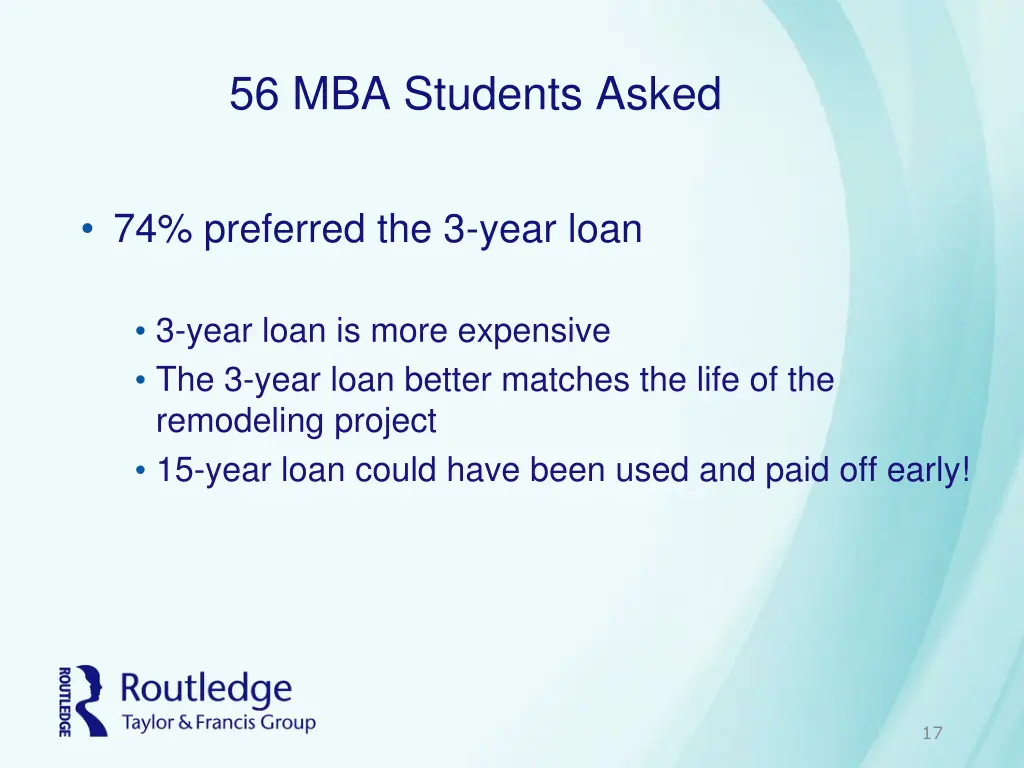 56 mba students asked