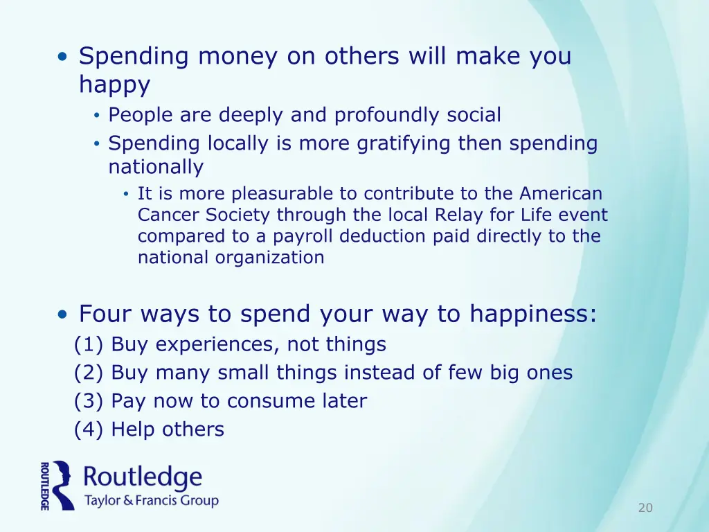 spending money on others will make you happy