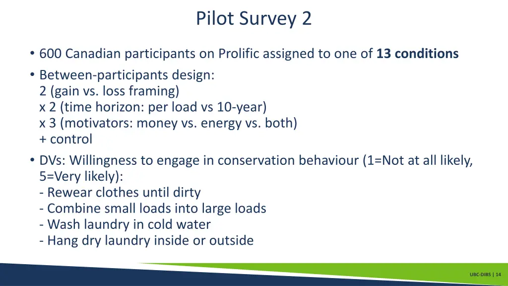 pilot survey 2