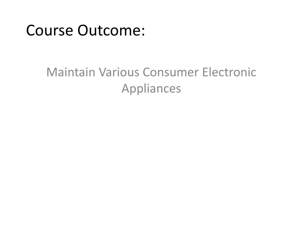 course outcome