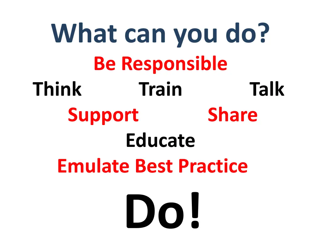 what can you do be responsible think train