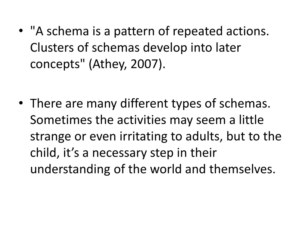 a schema is a pattern of repeated actions