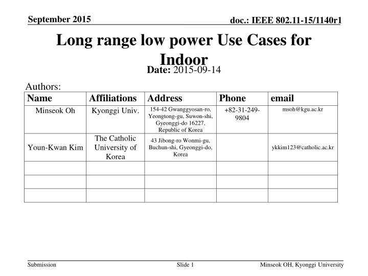 september 2015 long range low power use cases