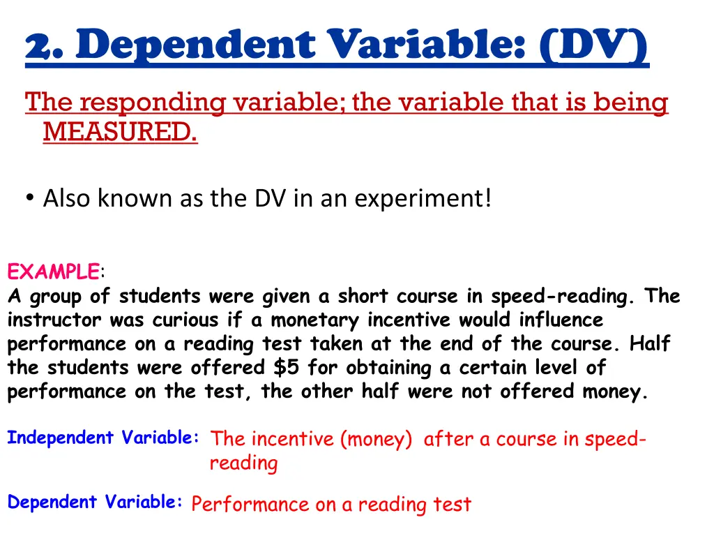 2 dependent variable dv