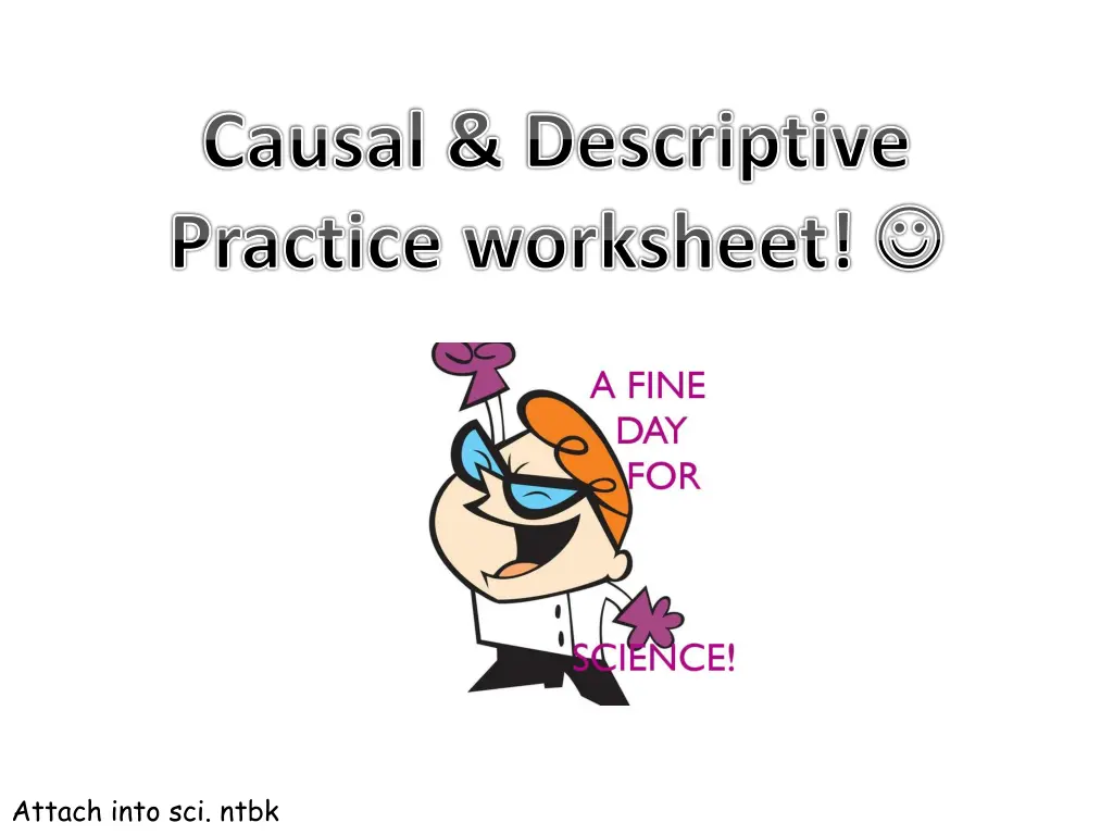 causal descriptive practice worksheet