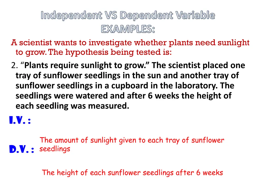 independent vs dependent variable examples 1