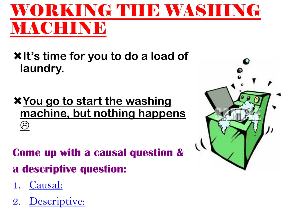 working the washing machine