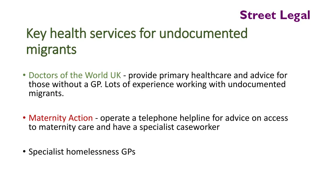 key health services for undocumented key health